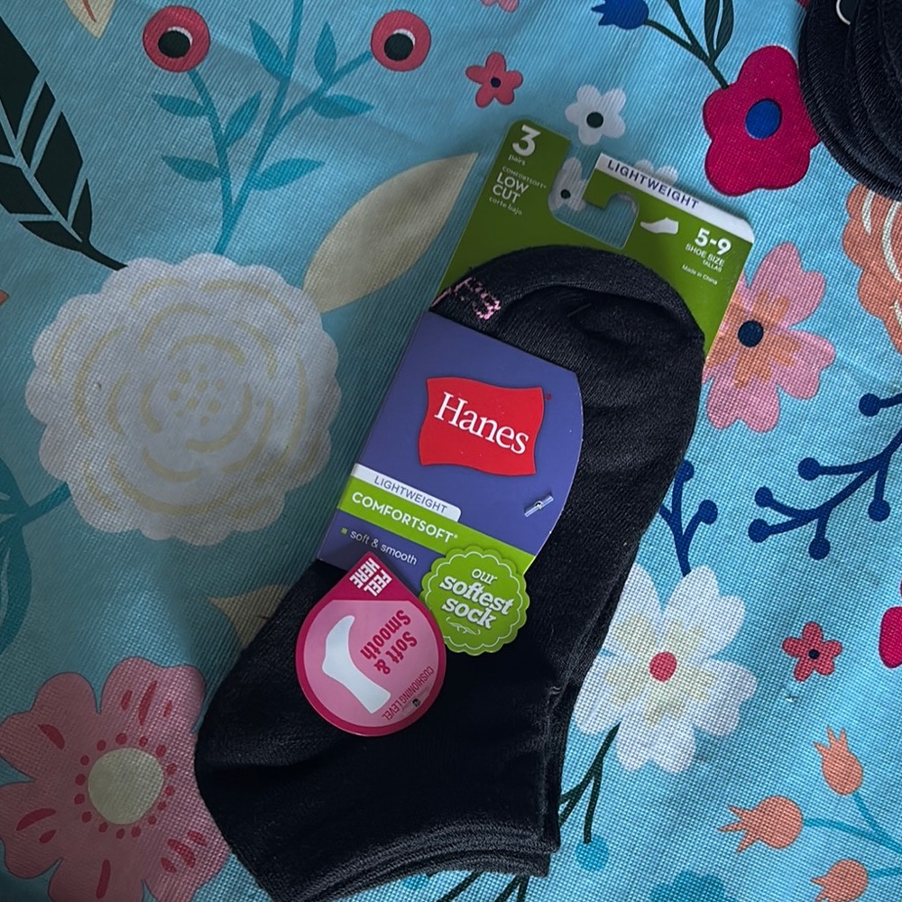 Hanes Black Casual Crew Socks
